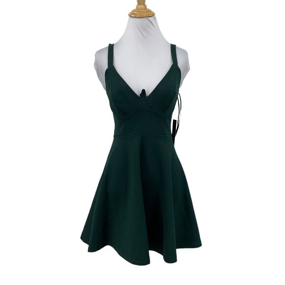 Lulus Win Me Over Skater Mini Dress Womens S Small Bustier Seamed Cups *READ - Picture 1 of 15